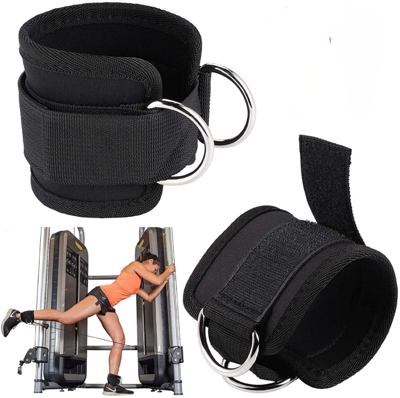 Quấn chân kéo cáp  (loại 2 móc khoá) ,quấn chân tập mông,quấn cổ chân dây quấn cổ chân hỗ trợ tập mông  , dây quấn cổ chân tập gym  dây đai đá đùi ,đai quấn cổ chân , dây móc tạ cổ chân tập mông đùi ankle straps gym quấn chân đá mông , quấn cổ chân tập mông