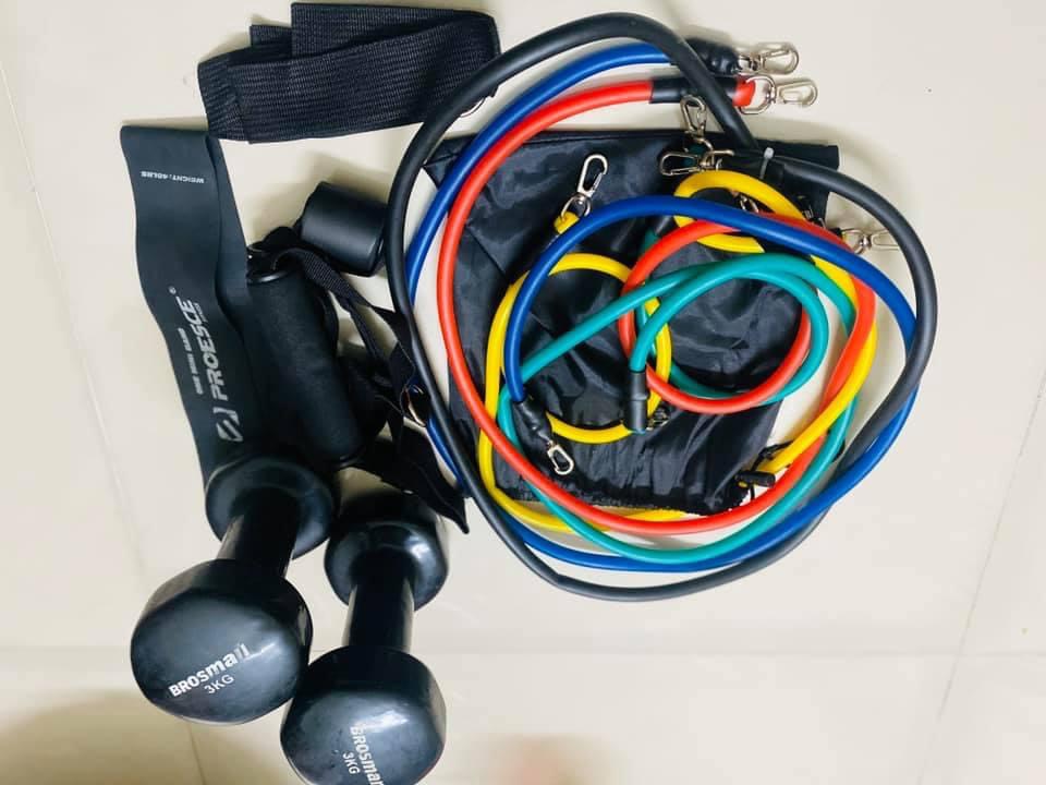 DÂY KHÁNG LỰC TẬP GYM NGŨ SẮC TỔNG MỨC LỰC 50KG power band