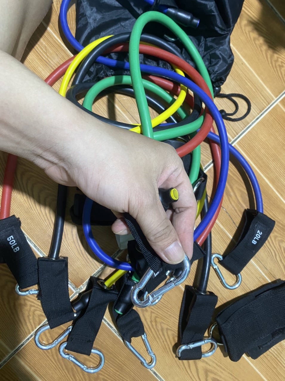DÂY KHÁNG LỰC TẬP  GYM NGŨ SẮC TỔNG MỨC LỰC LÀ 70KG power band