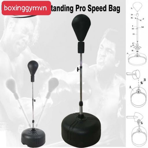 Bao cát đứng TRỤ ĐẤM PHẢN XẠ t3 Standing Pro Speed Bag , trụ đấm bốc phản xạ cobra bag boxing