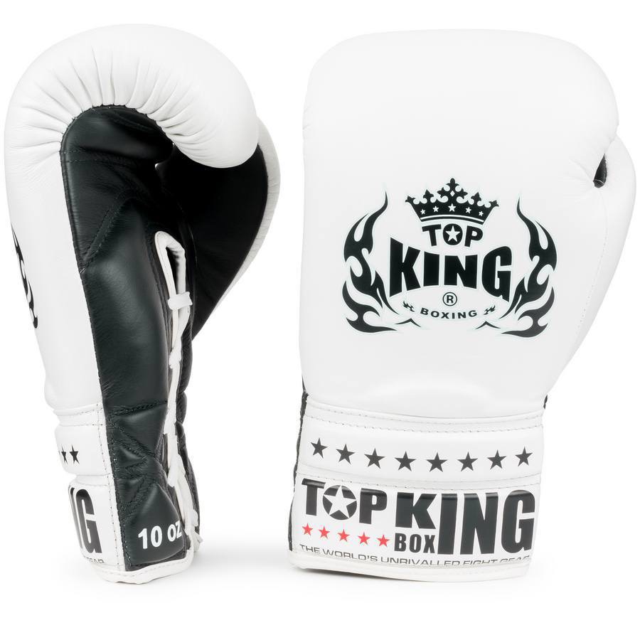 GĂNG TOPKING LACE UP BOXING GLVOES - WHITE / BLACK găng tay đấm bốc - găng tay đối kháng - găng tay boxing - găng tay muay thai - găng boxing - găng muay thai - găng mma