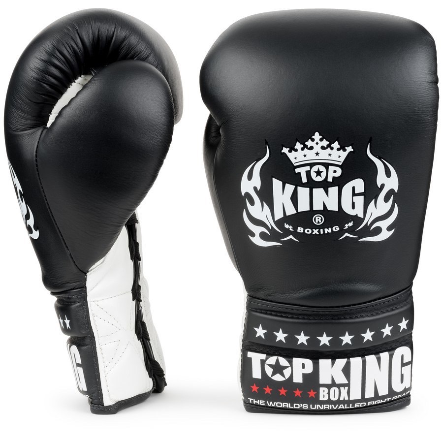 GĂNG TOPKING LACE UP BOXING GLVOES - WHITE / BLACK găng tay đấm bốc - găng tay đối kháng - găng tay boxing - găng tay muay thai - găng boxing - găng muay thai - găng mma