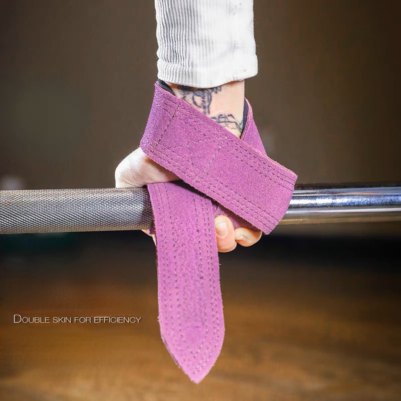 dây kéo lưng làm bằng ( da thật ) Dây kéo lưng tập GYM Lifting Straps -Hỗ trợ Deadlift, kéo tạ, lên xà , Dây kéo lưng tập xô 1 Dây Strap