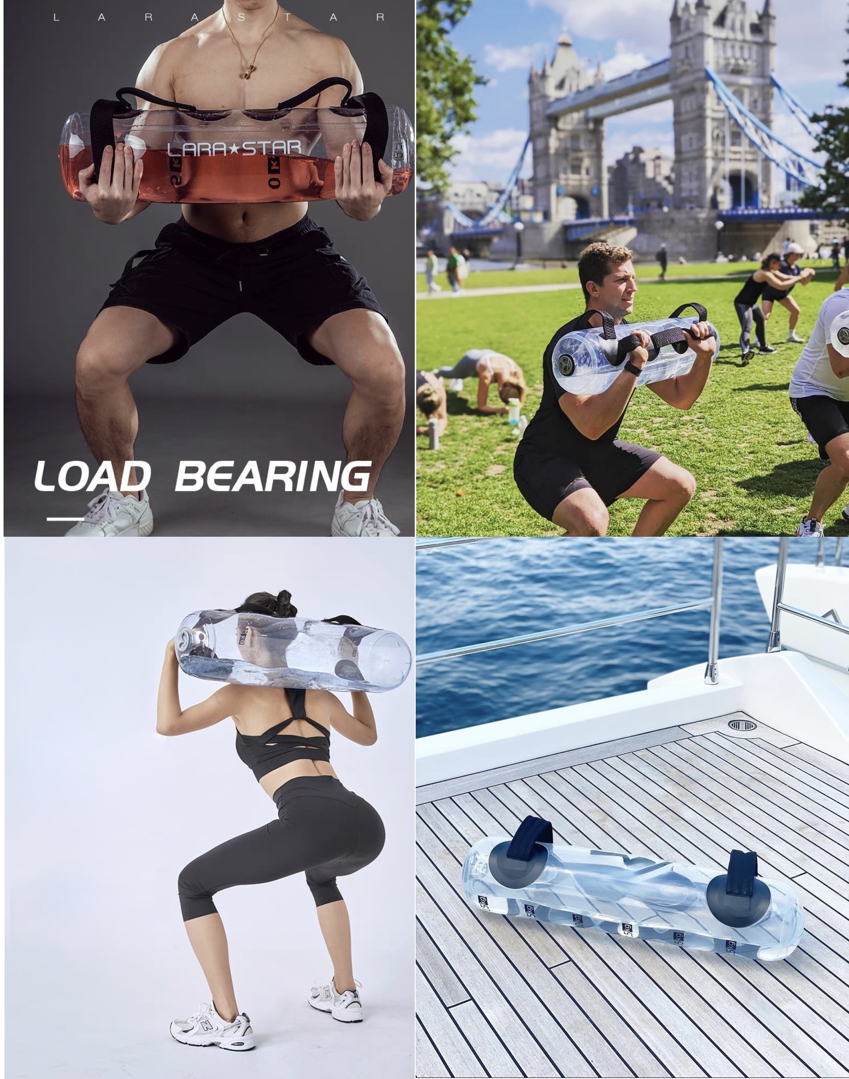 túi thể lực nước - Túi Cử Tạ Ptp Aquacore - bao nước thể lực aqua bag workout - TUNTURI AQUABAG FITNESS