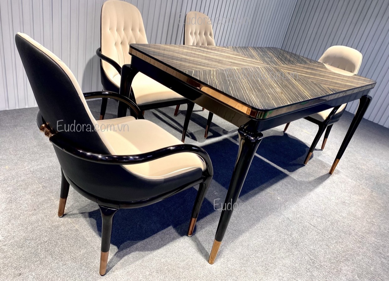 EU-BA-104 Bộ bàn ghế ăn cao cấp phong cách Cornelio Cappellini (Ý)