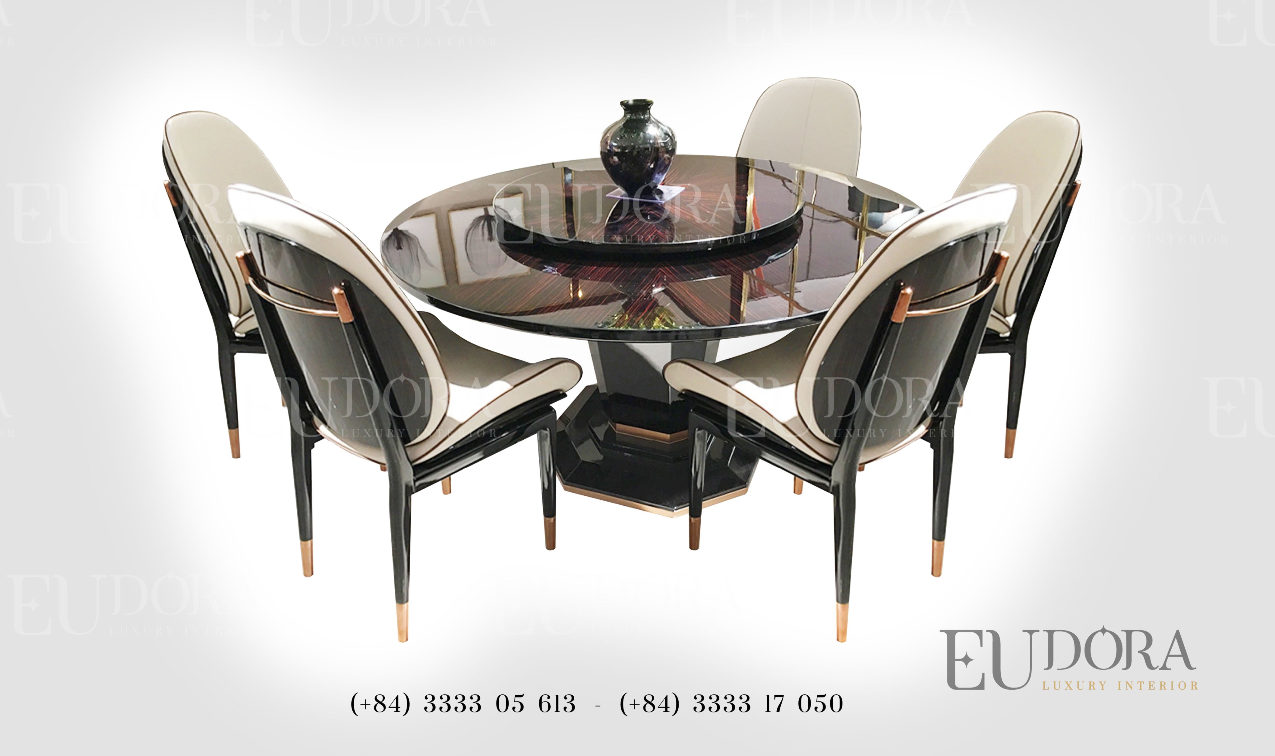 EU-BA-113 Bàn ăn tròn cao cấp phong cách Torri (Ý)