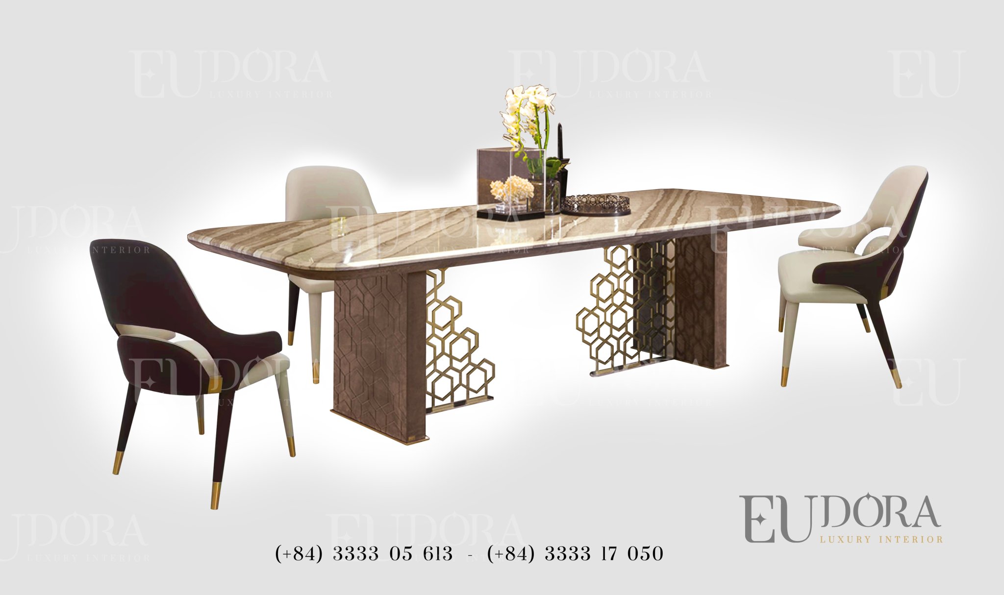 EU-BA-121 Bàn ăn cao cấp phong cách Fendi (Ý)