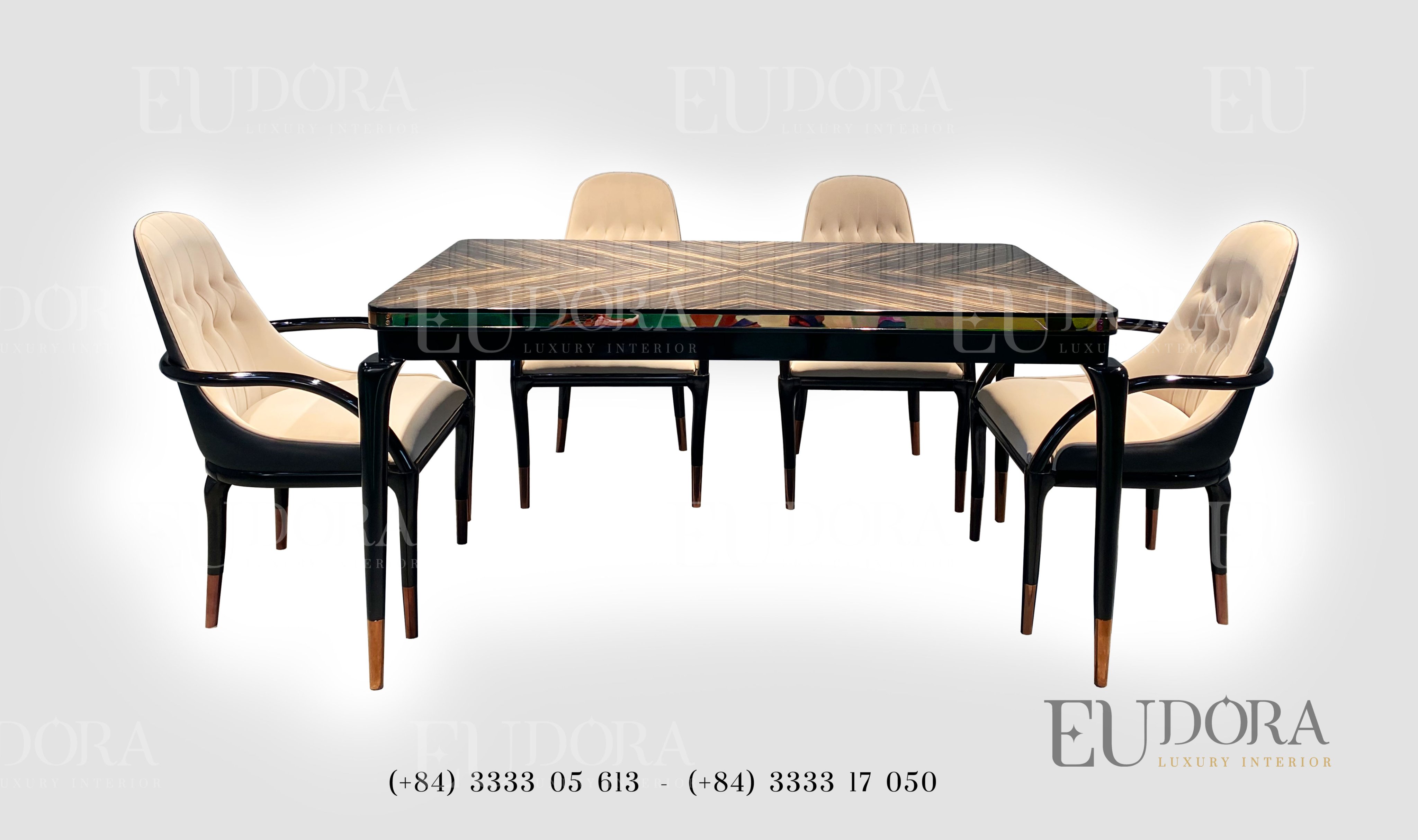 EU-BA-104 Bộ bàn ghế ăn cao cấp phong cách Cornelio Cappellini (Ý)