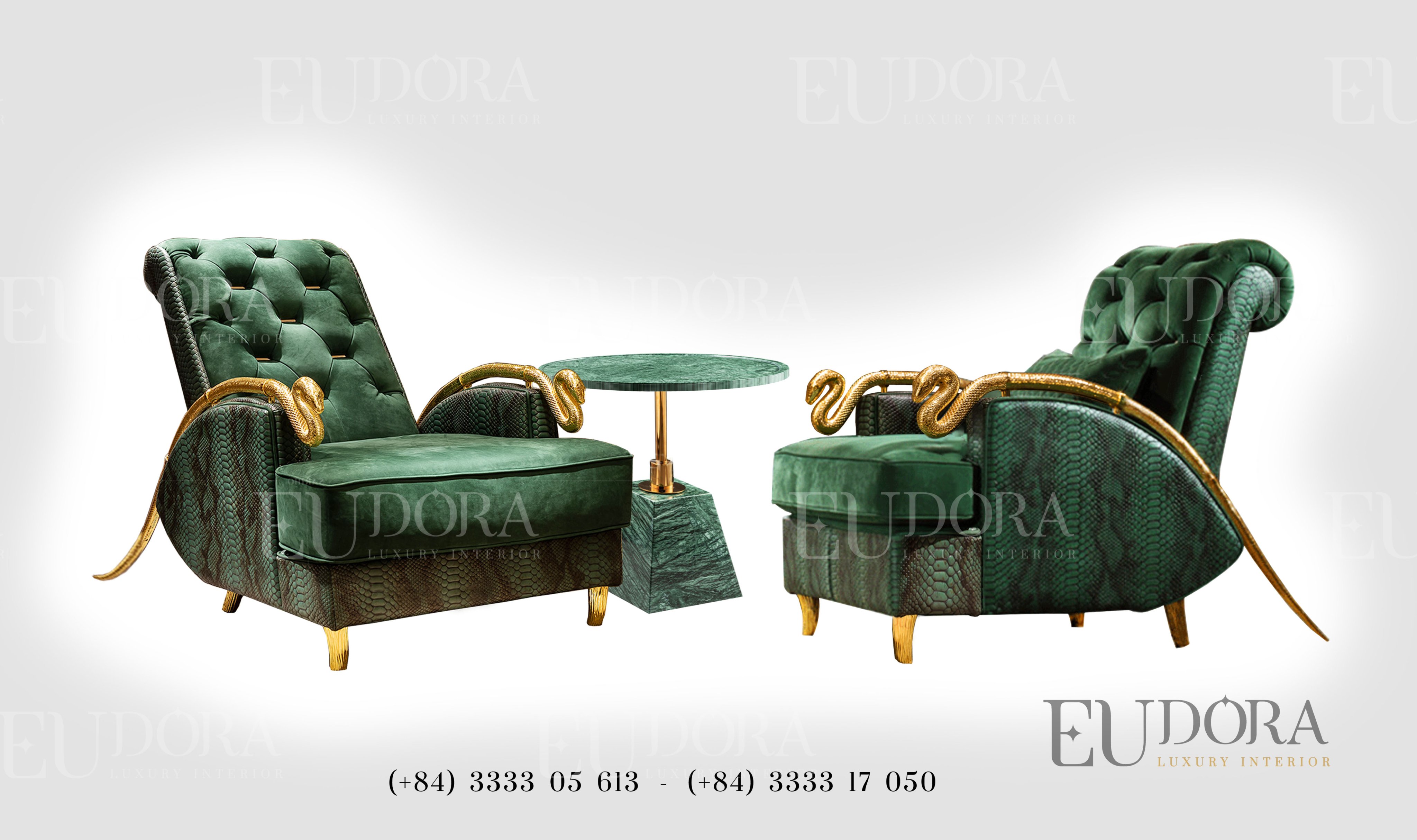 EU-GD-05 Ghế đôi sofa cao cấp phong cách Roberto Cavalli (Italy)