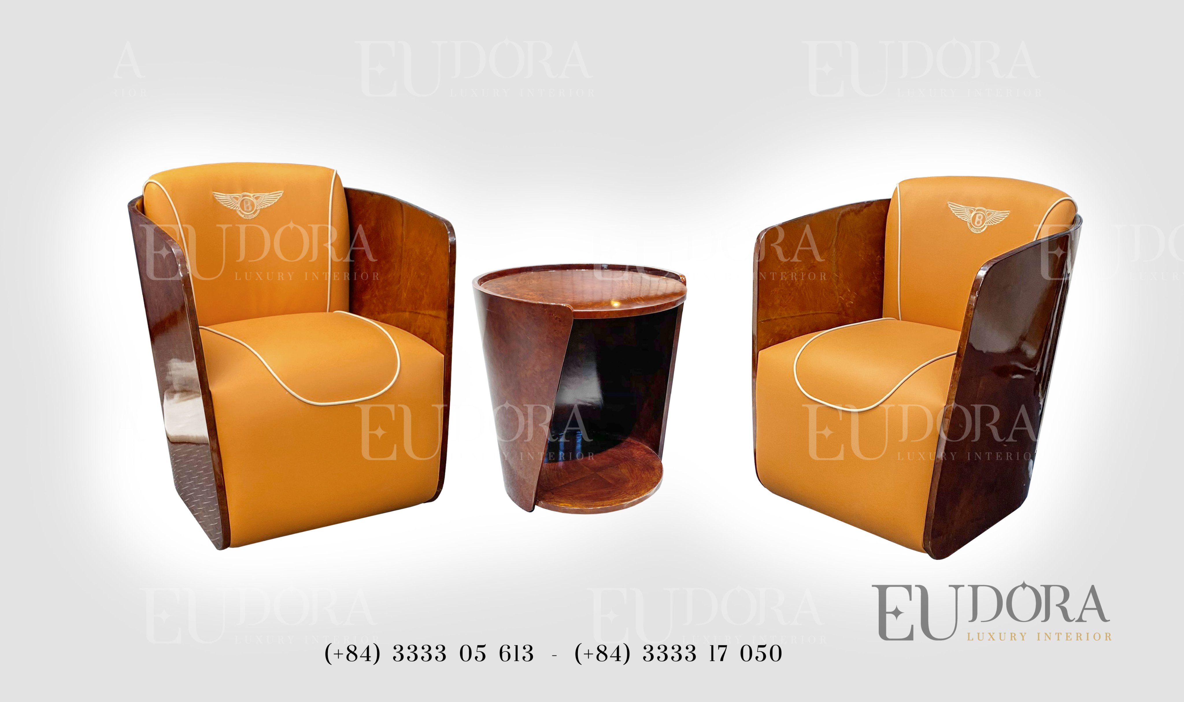 EU-GD-07-1 Ghế đôi sofa cao cấp phong cách Bentley (Anh Quốc)