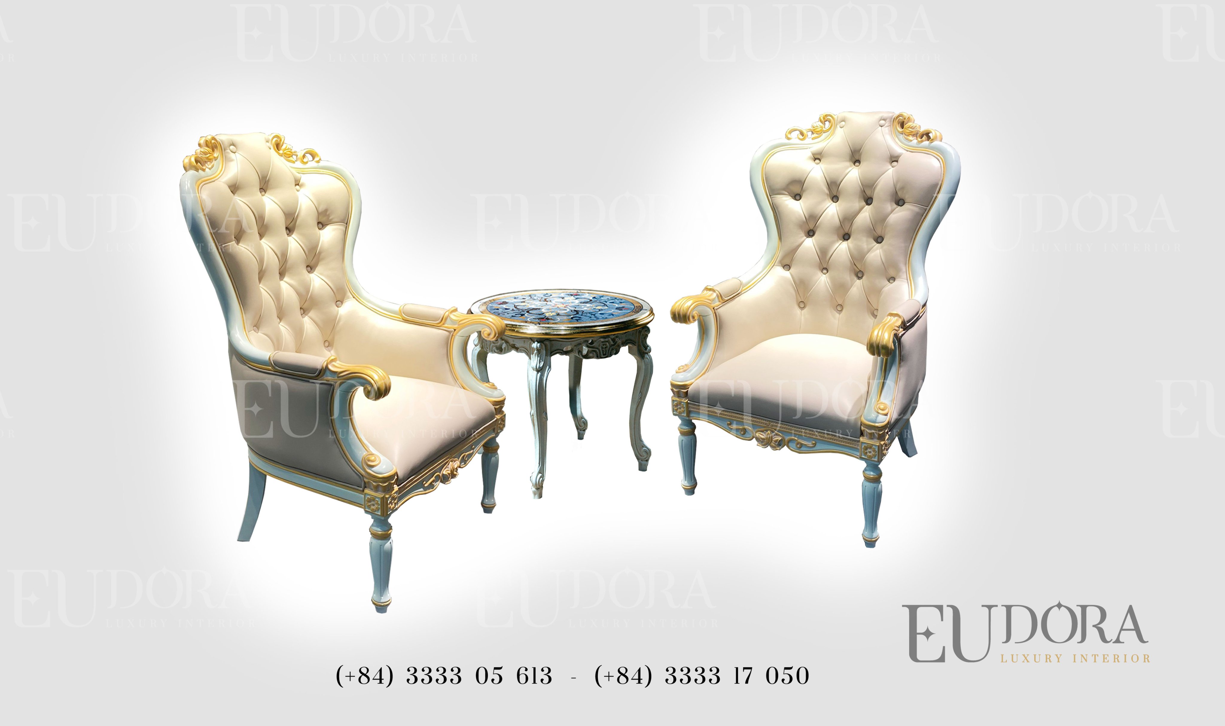 EU-GD-04 Ghế đôi sofa cổ điển phong cách Châu Âu