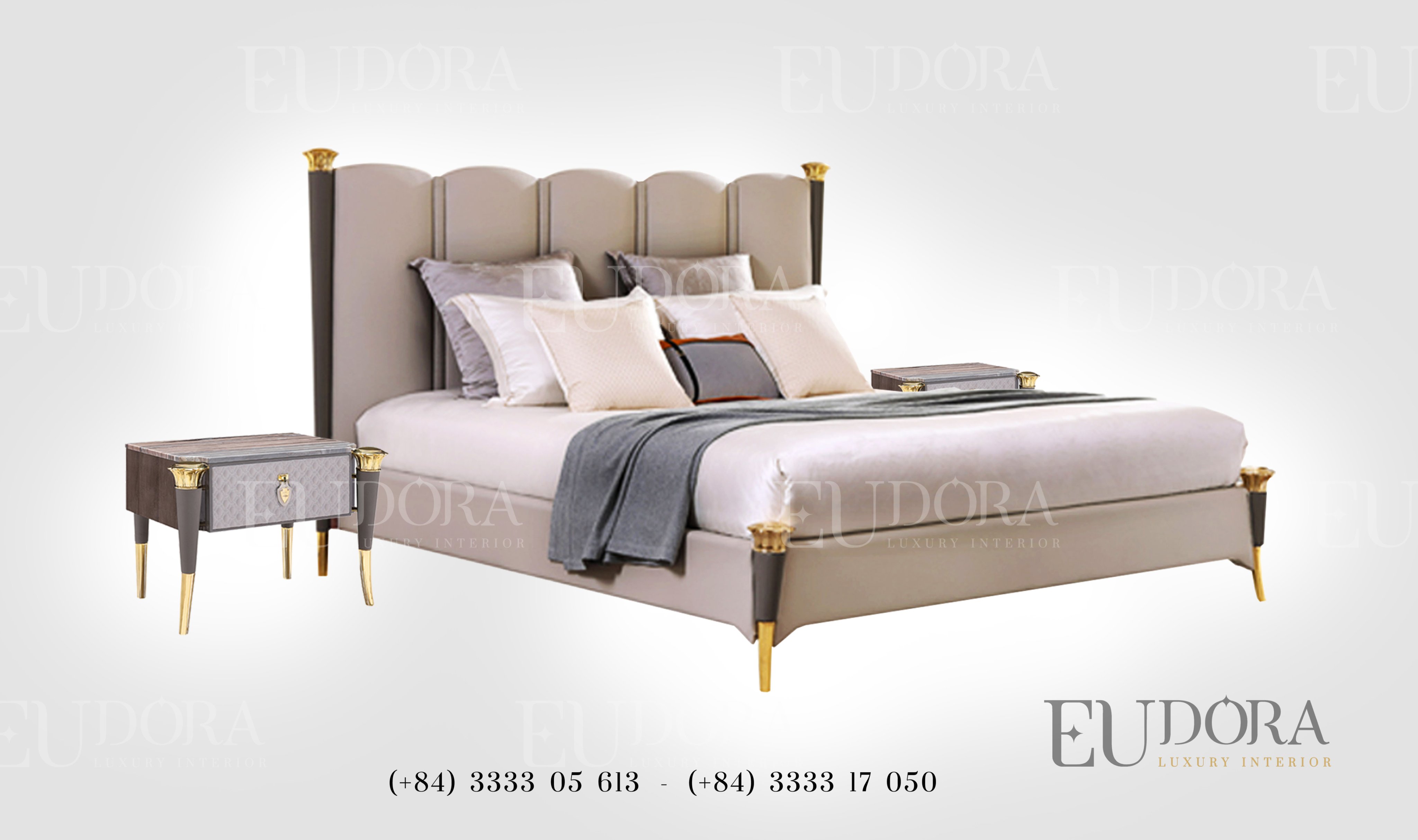 EU-GN-133 Giường ngủ cao cấp phong cách Châu Âu