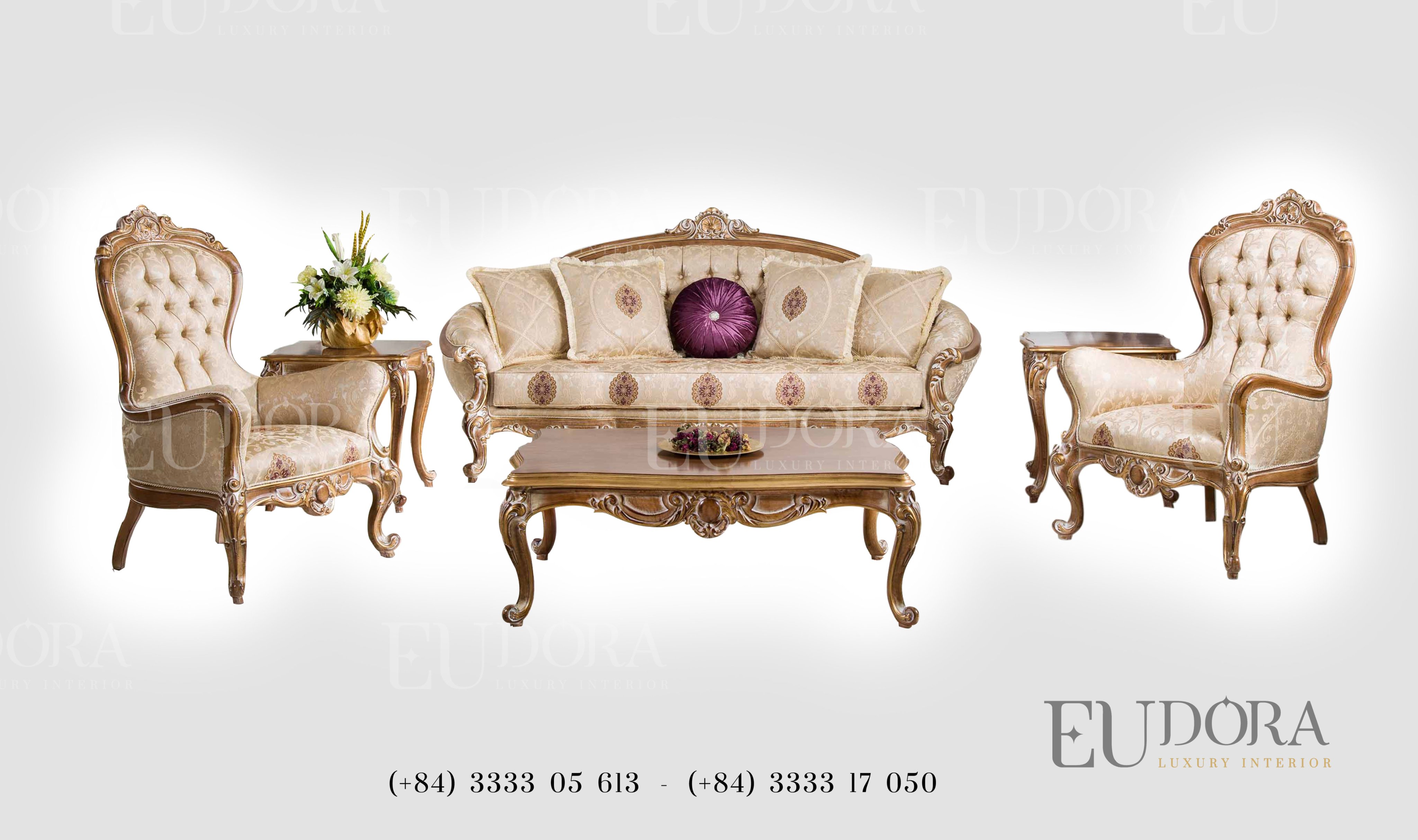EU-SF-150 Sofa cổ điển cao cấp phong cách Châu Âu
