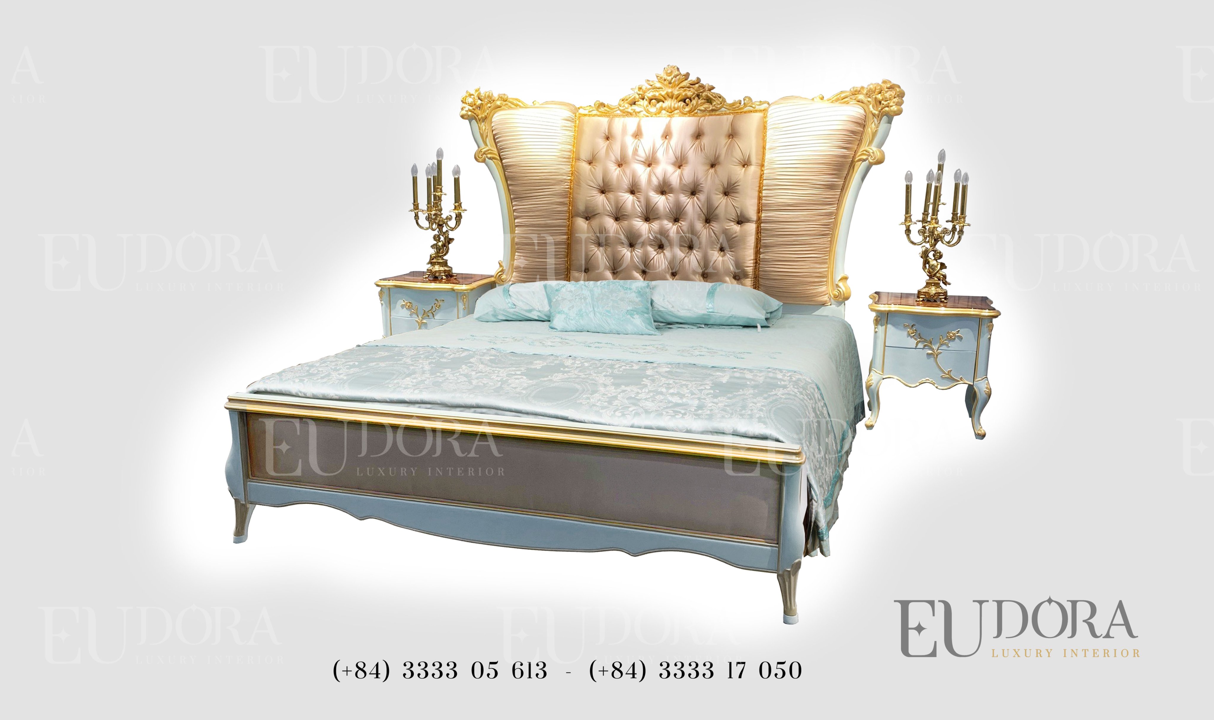 EU-GN-129 Giường ngủ cổ điển cao cấp phong cách Châu Âu