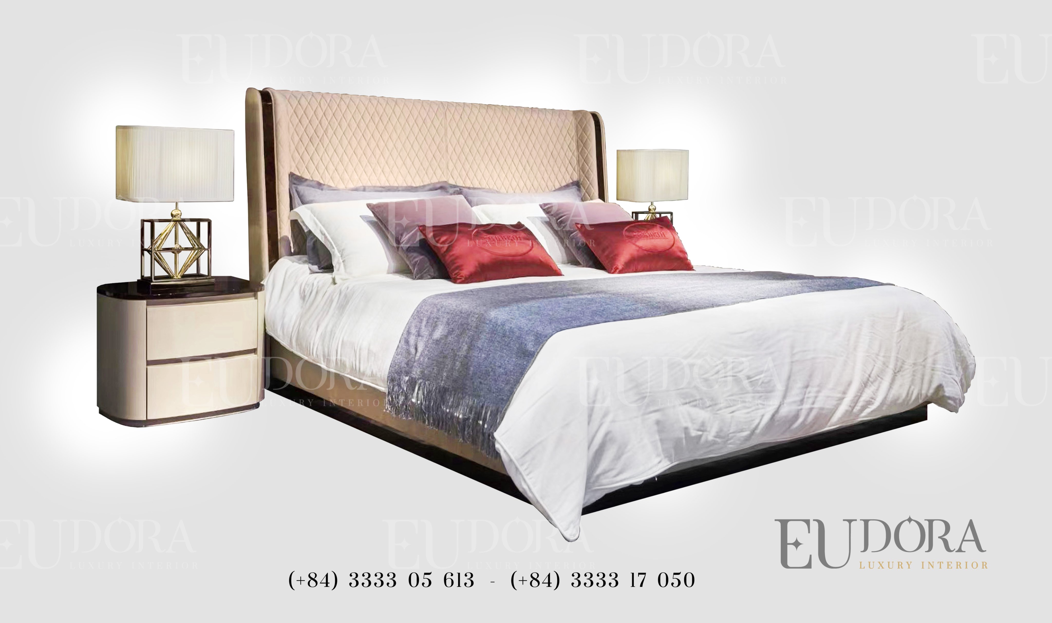 EU-GN-111 Giường ngủ cao cấp theo phong cách Bentley (Anh Quốc)