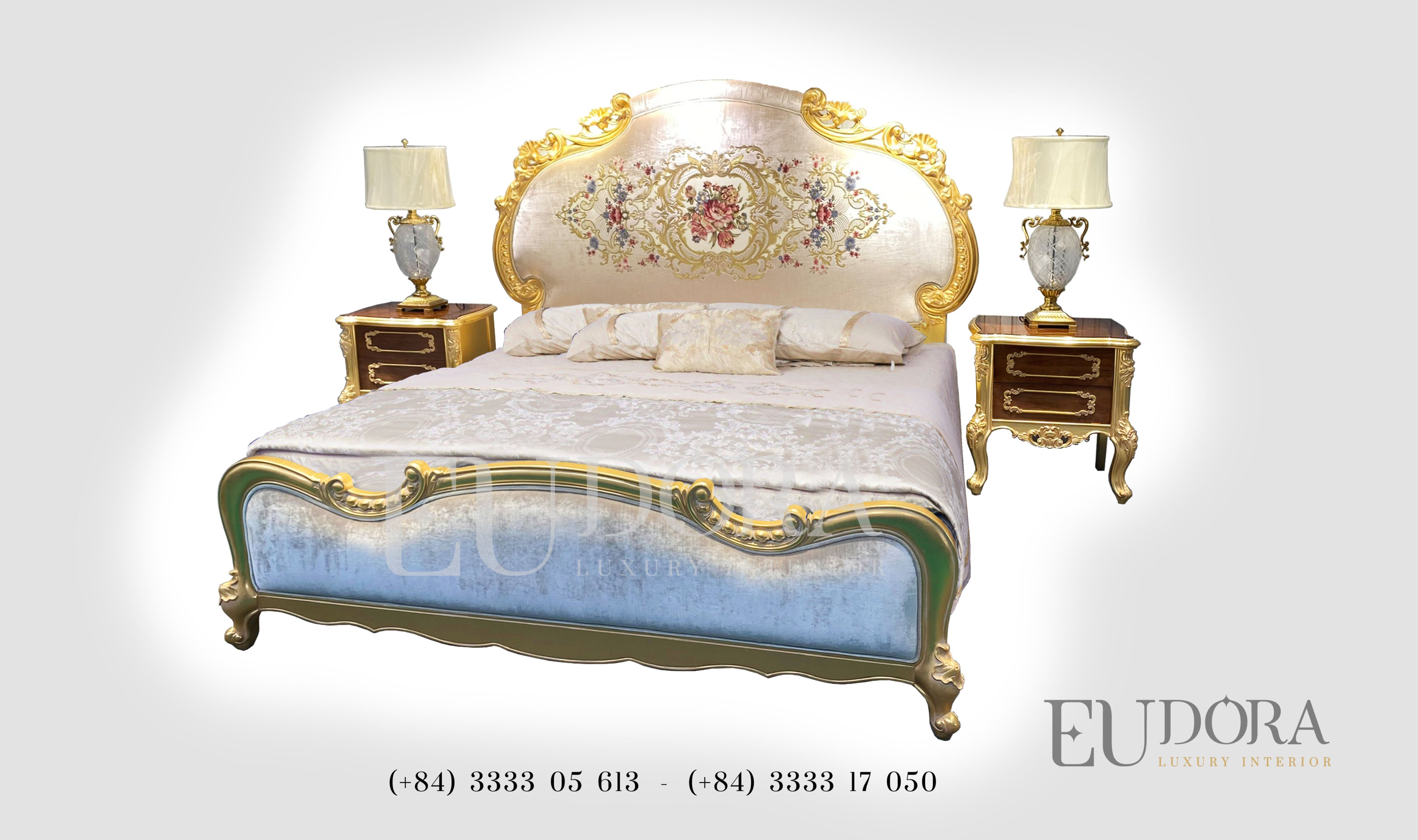 EU-GN-130 Giường ngủ cổ điển cao cấp phong cách Châu Âu