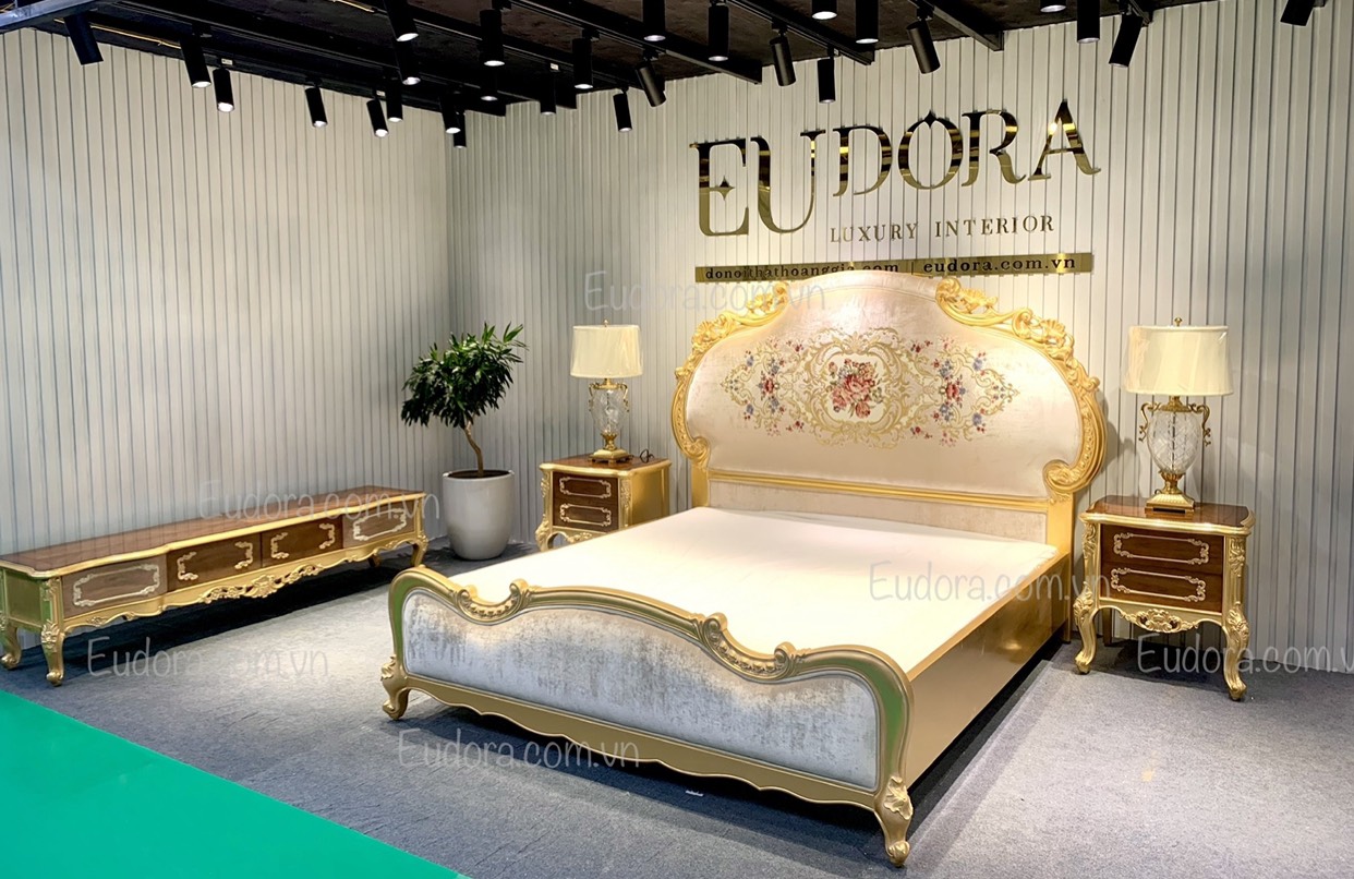 EU-GN-130 Giường ngủ cổ điển cao cấp phong cách Châu Âu