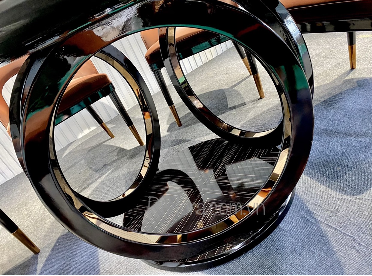 EU-BA-101 Bộ bàn ghế ăn cao cấp phong cách Fendi (Ý)