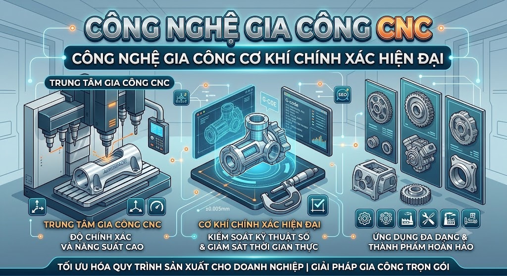 Công nghệ gia công CNC. Công nghệ gia công Cơ Khí Chính Xác hiện đại