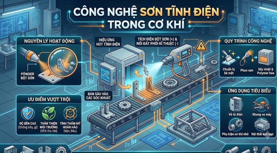 Công nghệ sơn tĩnh điện trong cơ khí