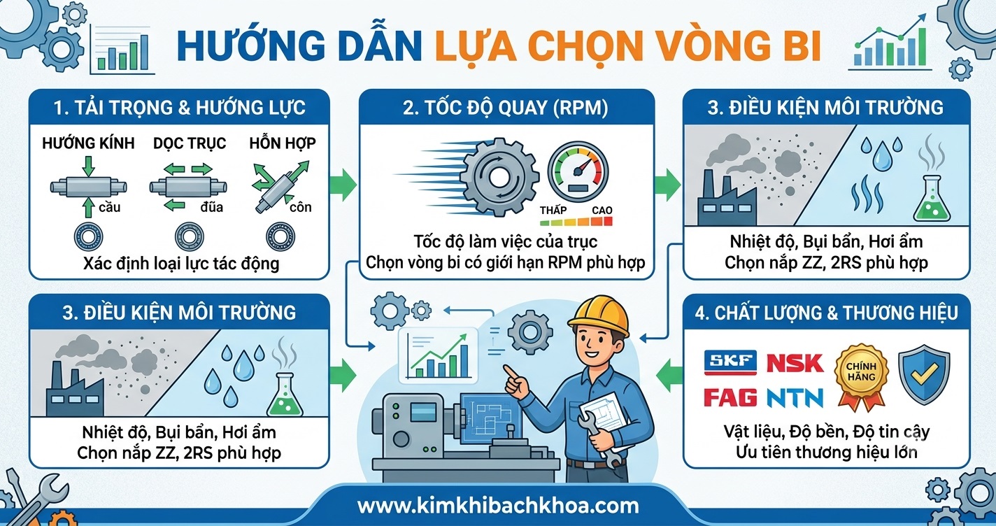 Hướng dẫn Lựa chọn vòng bi, bạc đạn cho Kỹ sư Cơ khí !