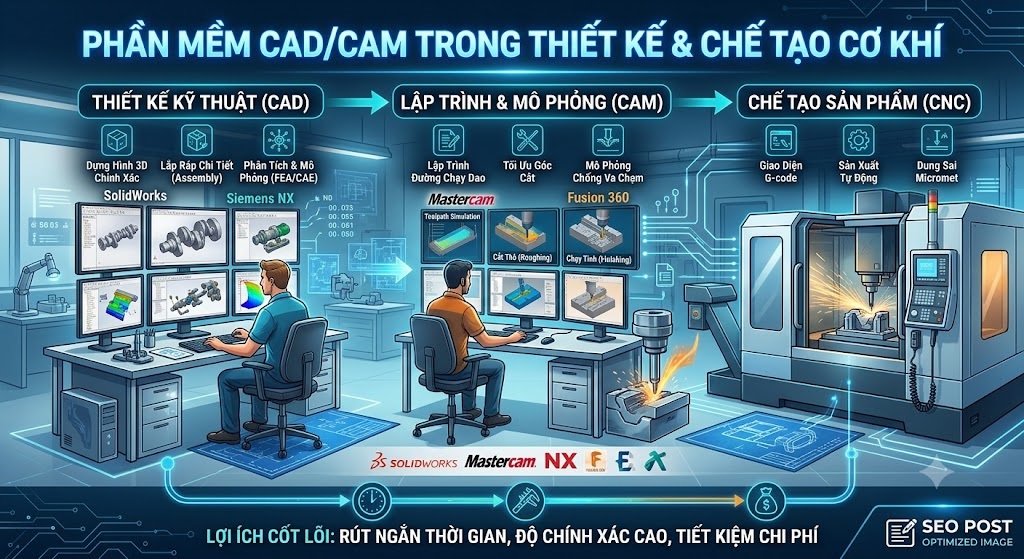 Phần mềm CAD/CAM trong thiết kế cơ khí