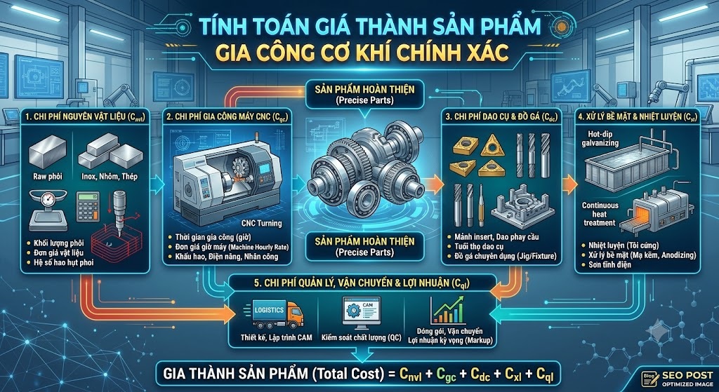 Tính toán giá thành sản phẩm gia công cơ khí chính xác