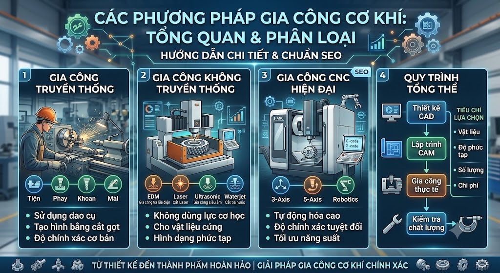 Tổng quan các phương pháp gia công cơ khí