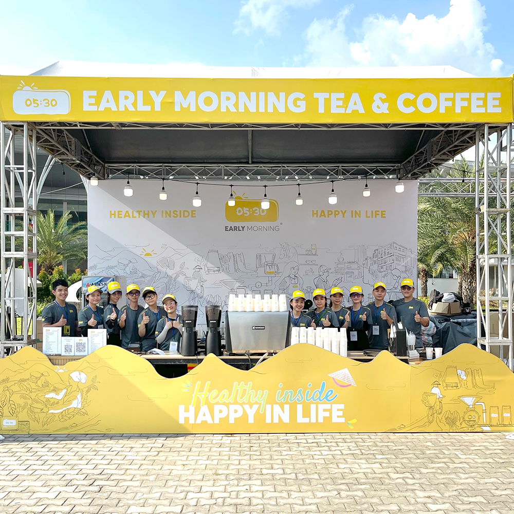 Gian hàng Early Morning Tea & Coffee tại Siêu concert - The Masked Singer Vietnam All-star Concert 2023 
