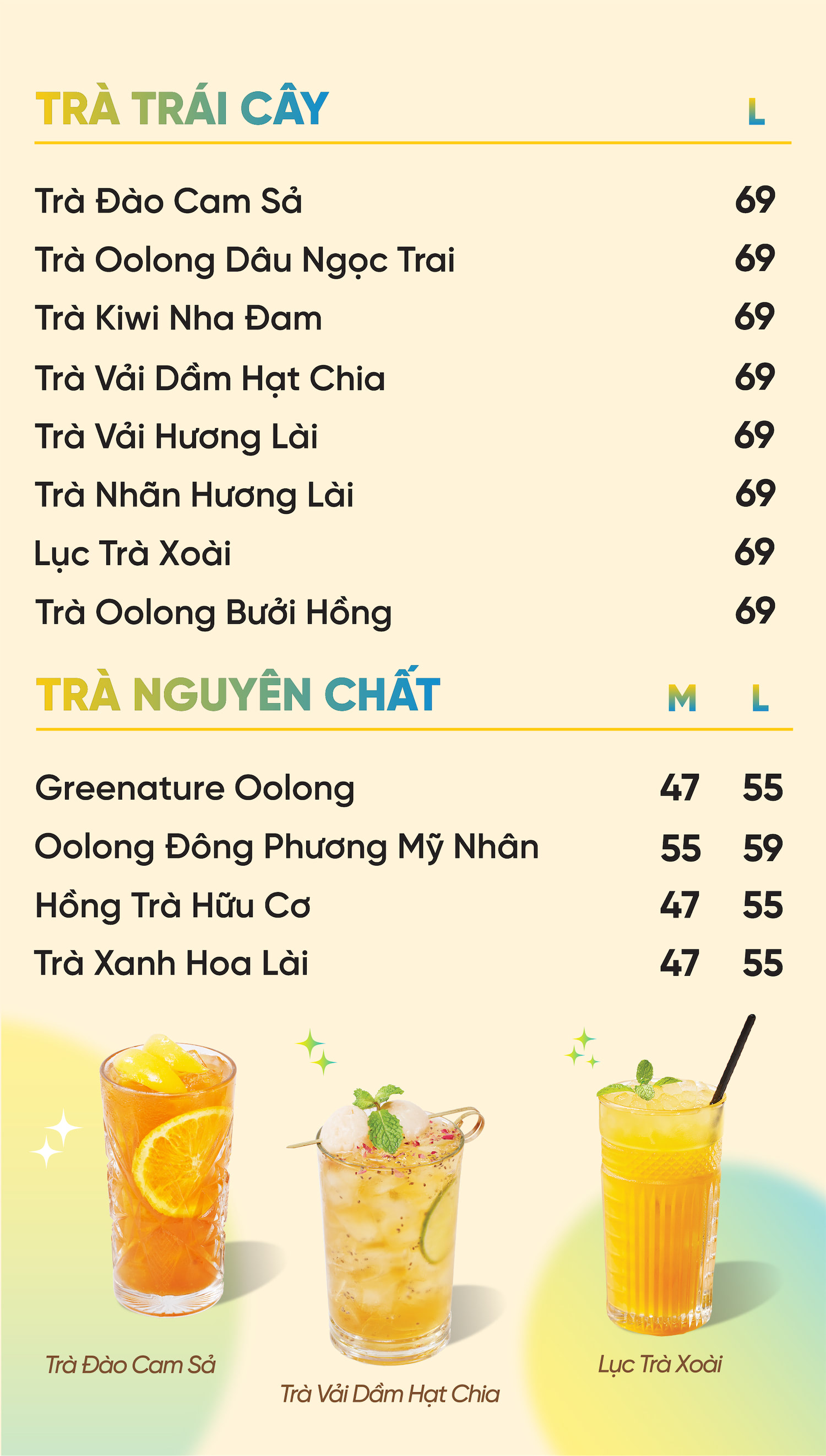 early morning menu tra trai cay fruit tea fresh tea