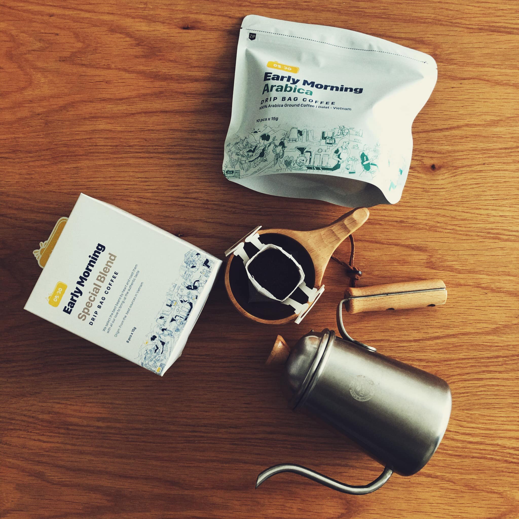 Cà phê phin giấy Arabica túi ZIP 10 gói - Early Morning Drip Bag Coffee