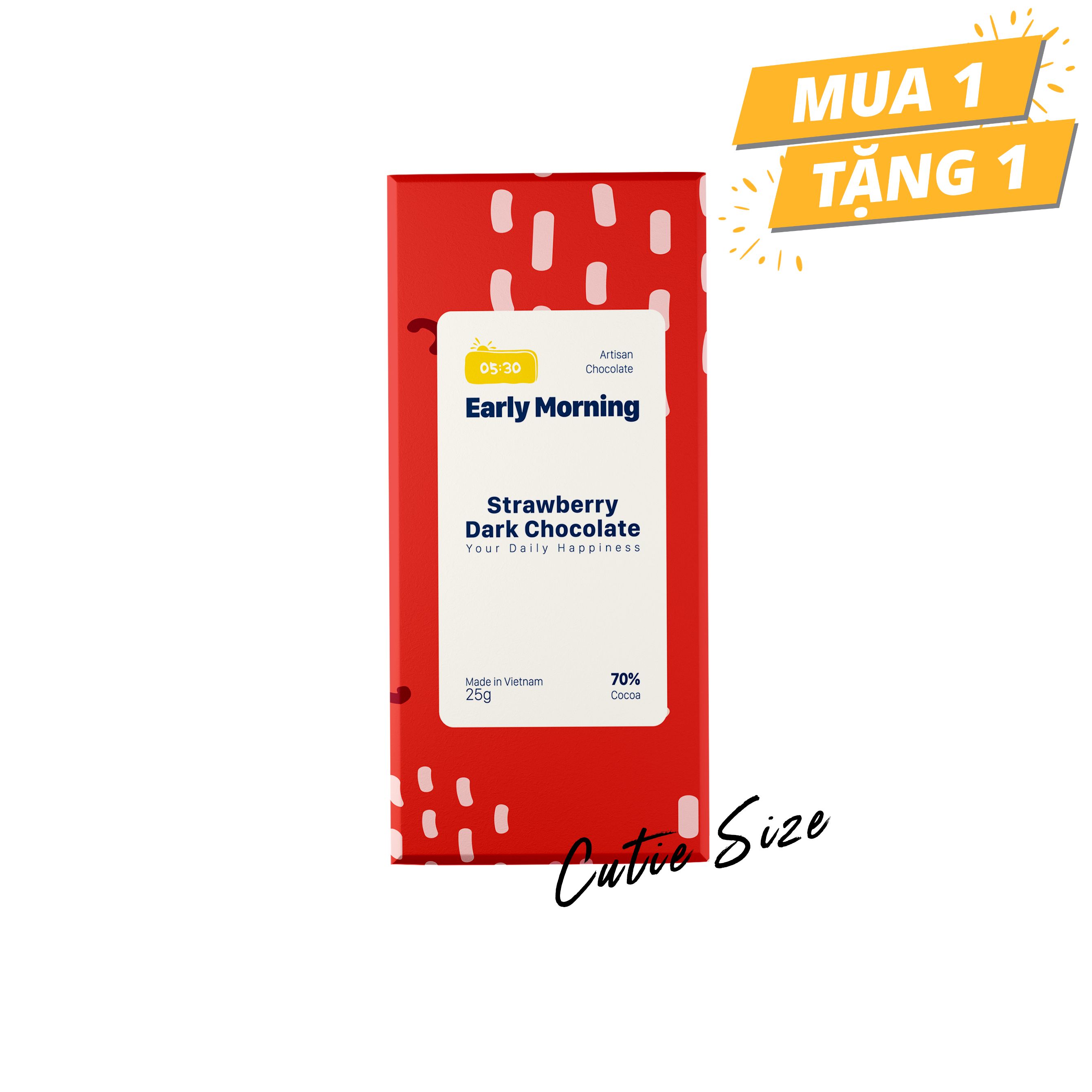 Strawberry Dark Chocolate 25g - Socola đen Dâu