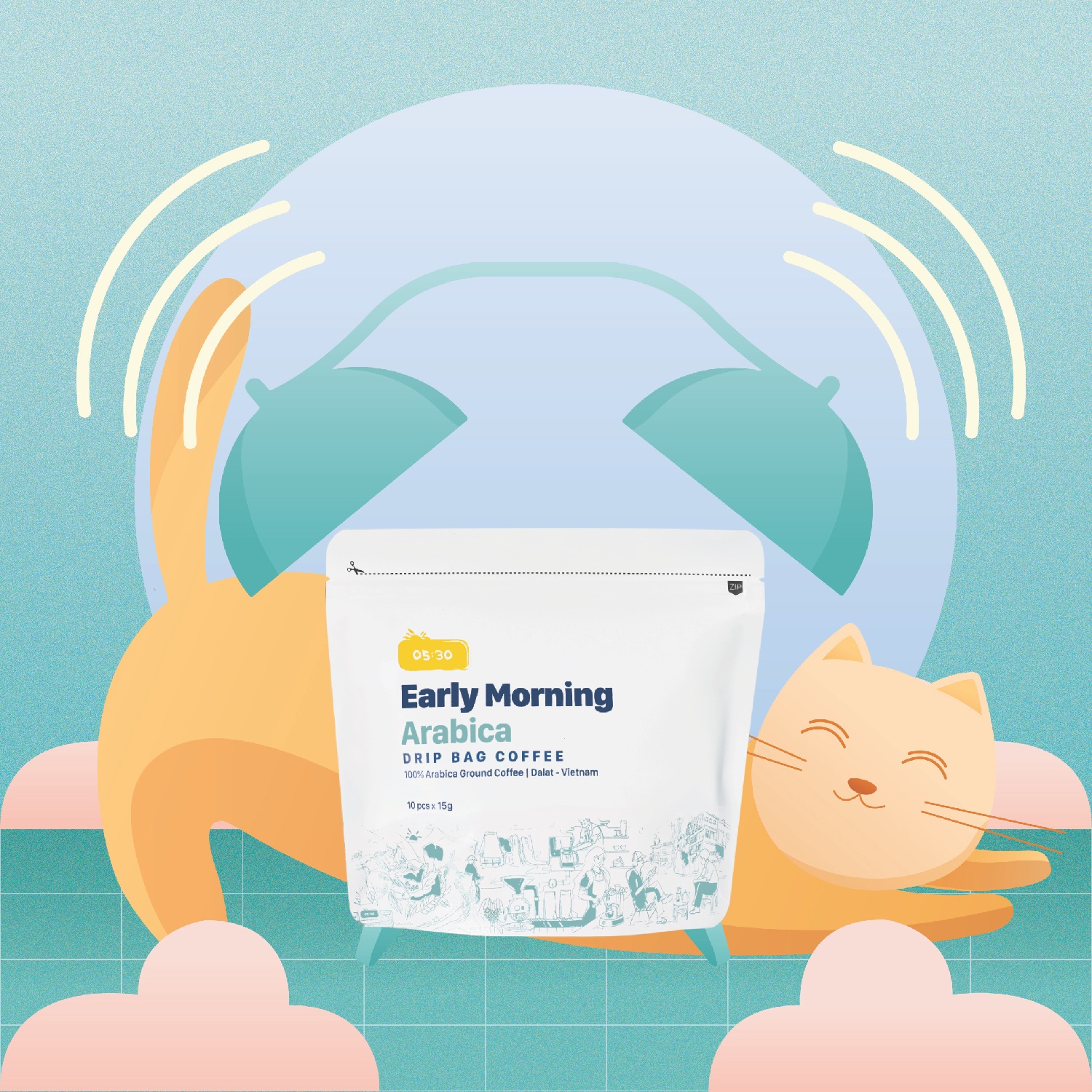 Cà phê phin giấy Arabica túi ZIP 10 gói - Early Morning Drip Bag Coffee