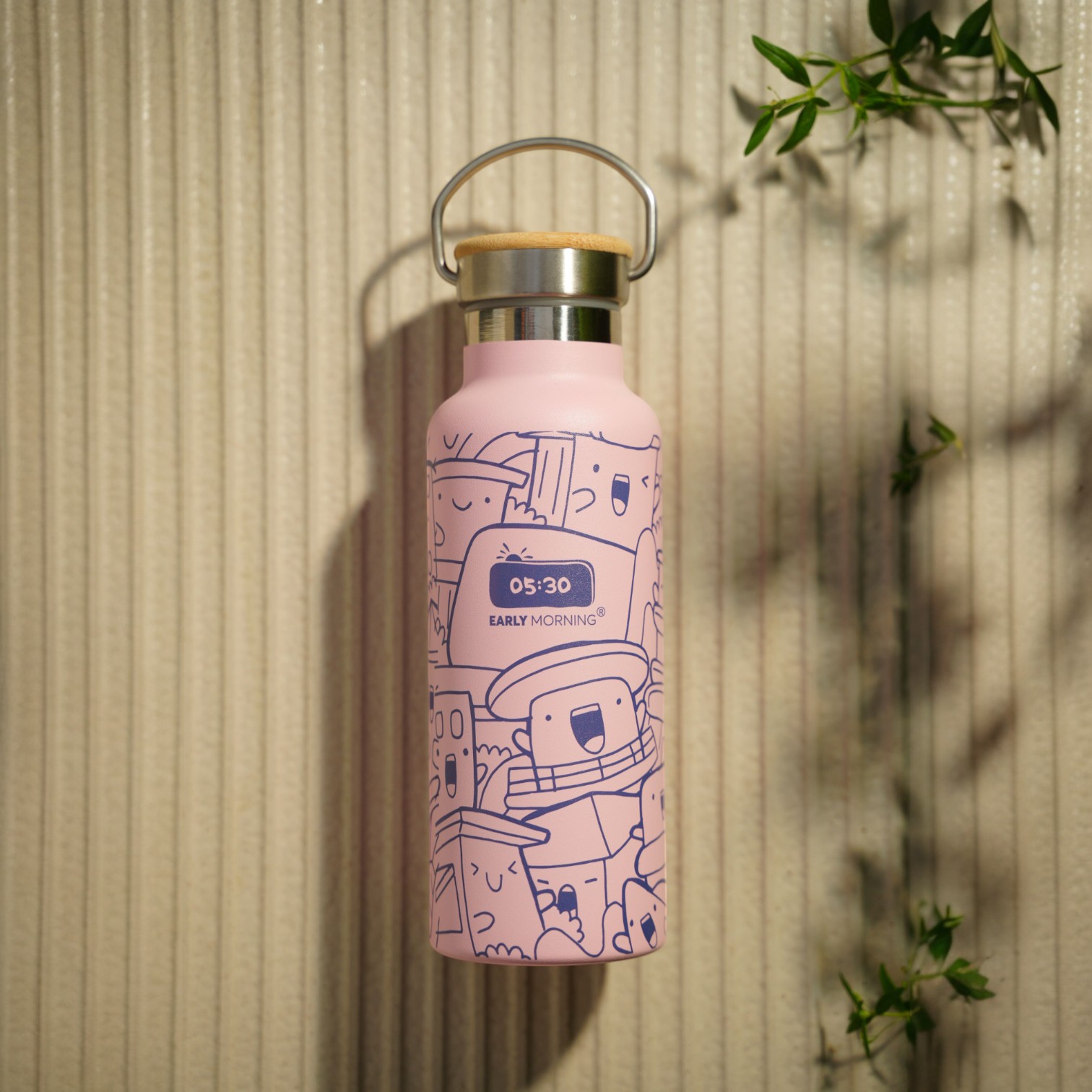 Bình Giữ Nhiệt Early Morning Stainless Steel 16oz (480ml) Happy Doodle Pattern