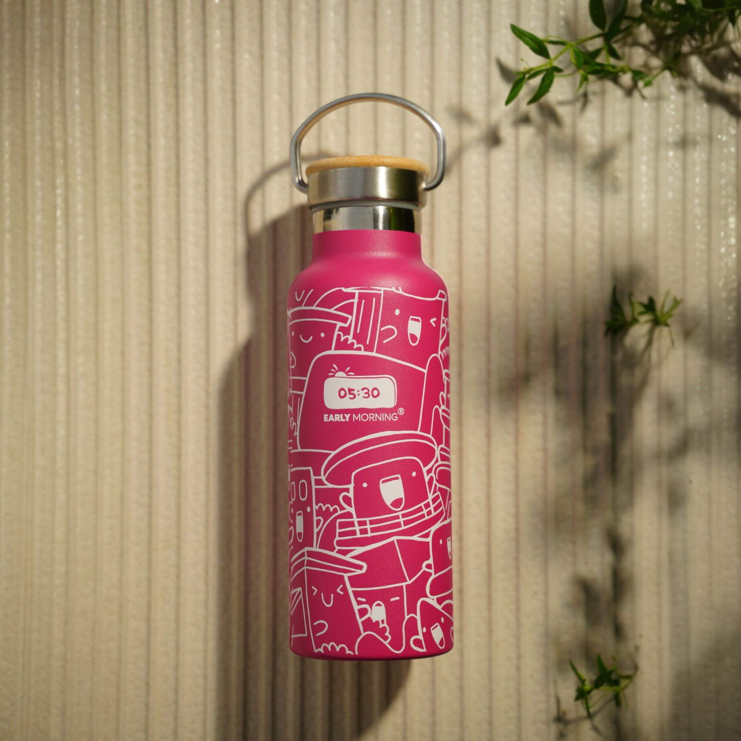 Bình Giữ Nhiệt Early Morning Stainless Steel 16oz (480ml) Happy Doodle Pattern