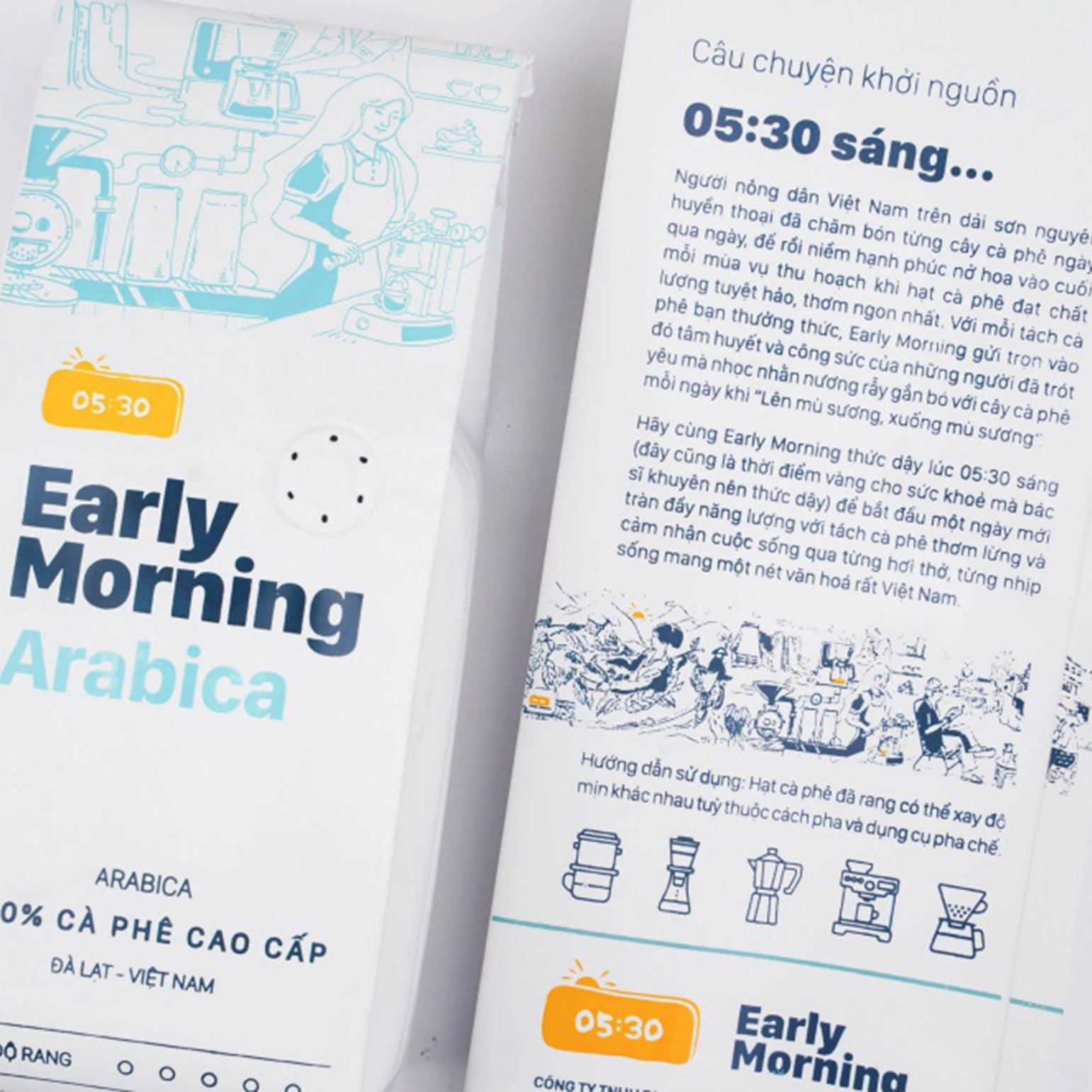 Cà phê Arabica 500g (Nguyên hạt/ Xay bột) | Early Morning Arabica Coffee