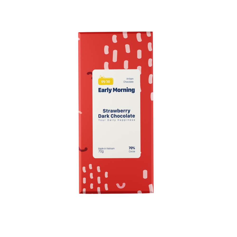 Strawberry dark chocolate 70g - Socola đen & dâu tây