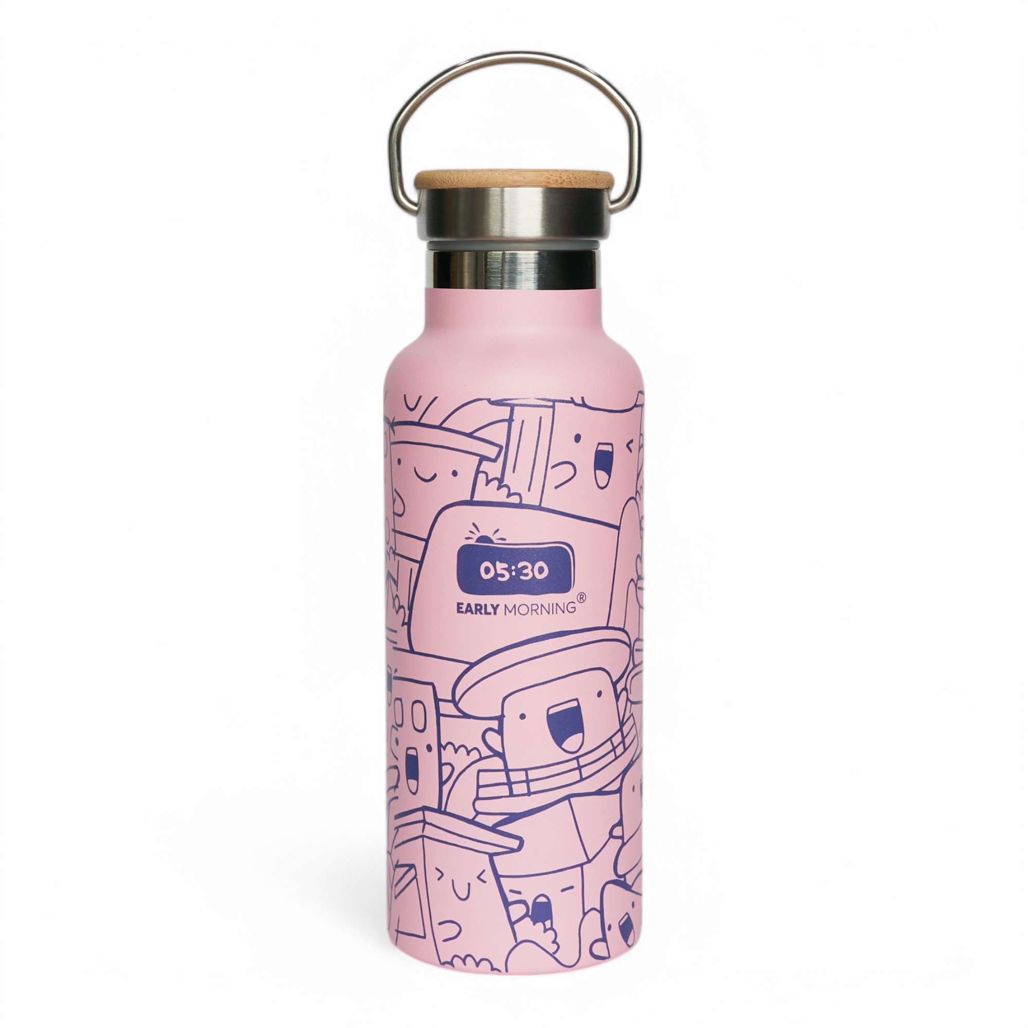 Bình Giữ Nhiệt Early Morning Stainless Steel 16oz (480ml) Happy Doodle Pattern