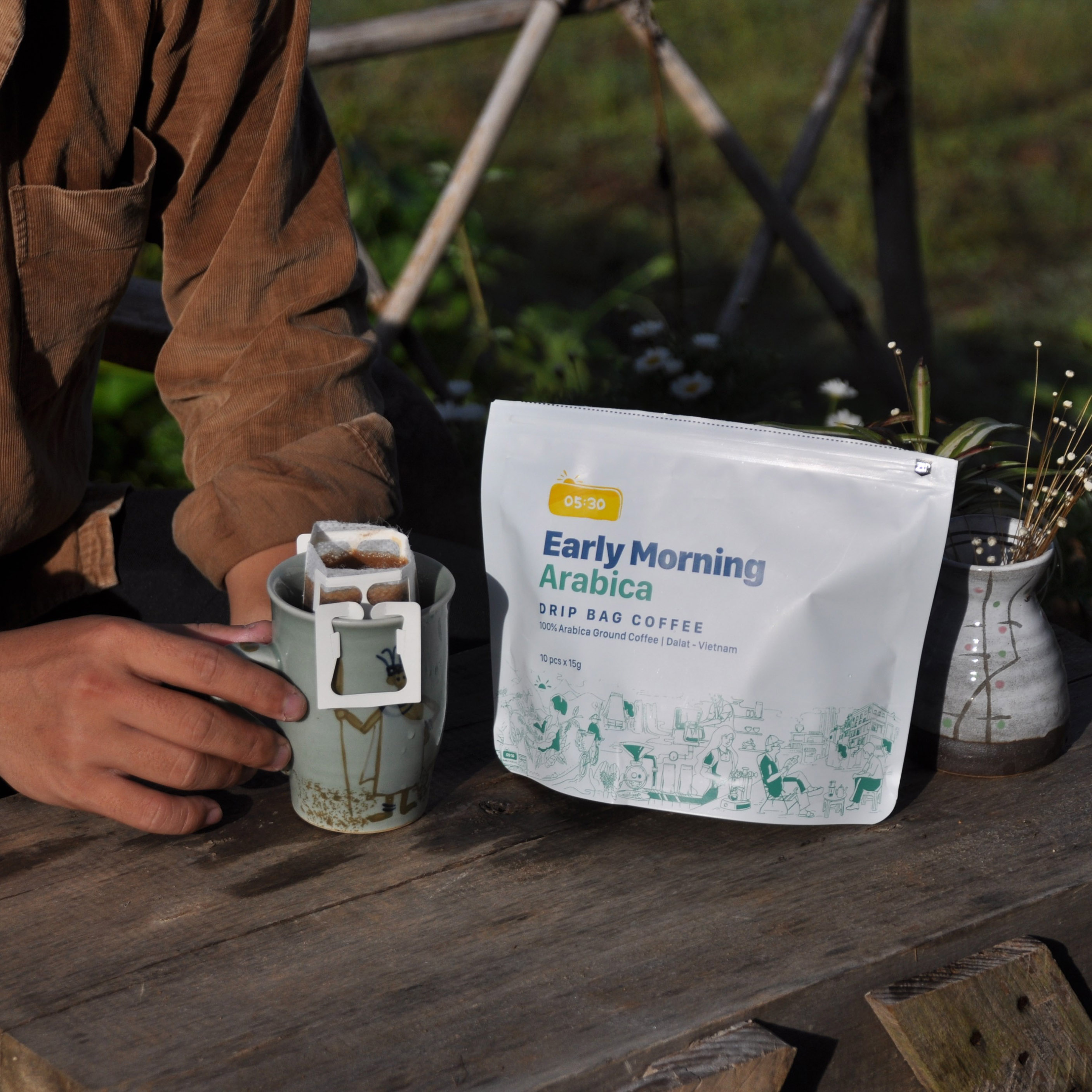 Cà phê phin giấy Arabica túi ZIP 10 gói - Early Morning Drip Bag Coffee