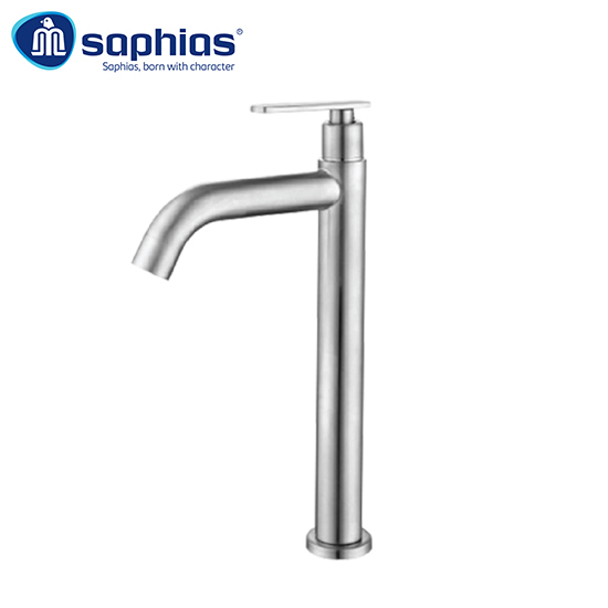 Vòi Lavabo 1 Lỗ Lạnh Inox 304 Saphias SS-5303C
