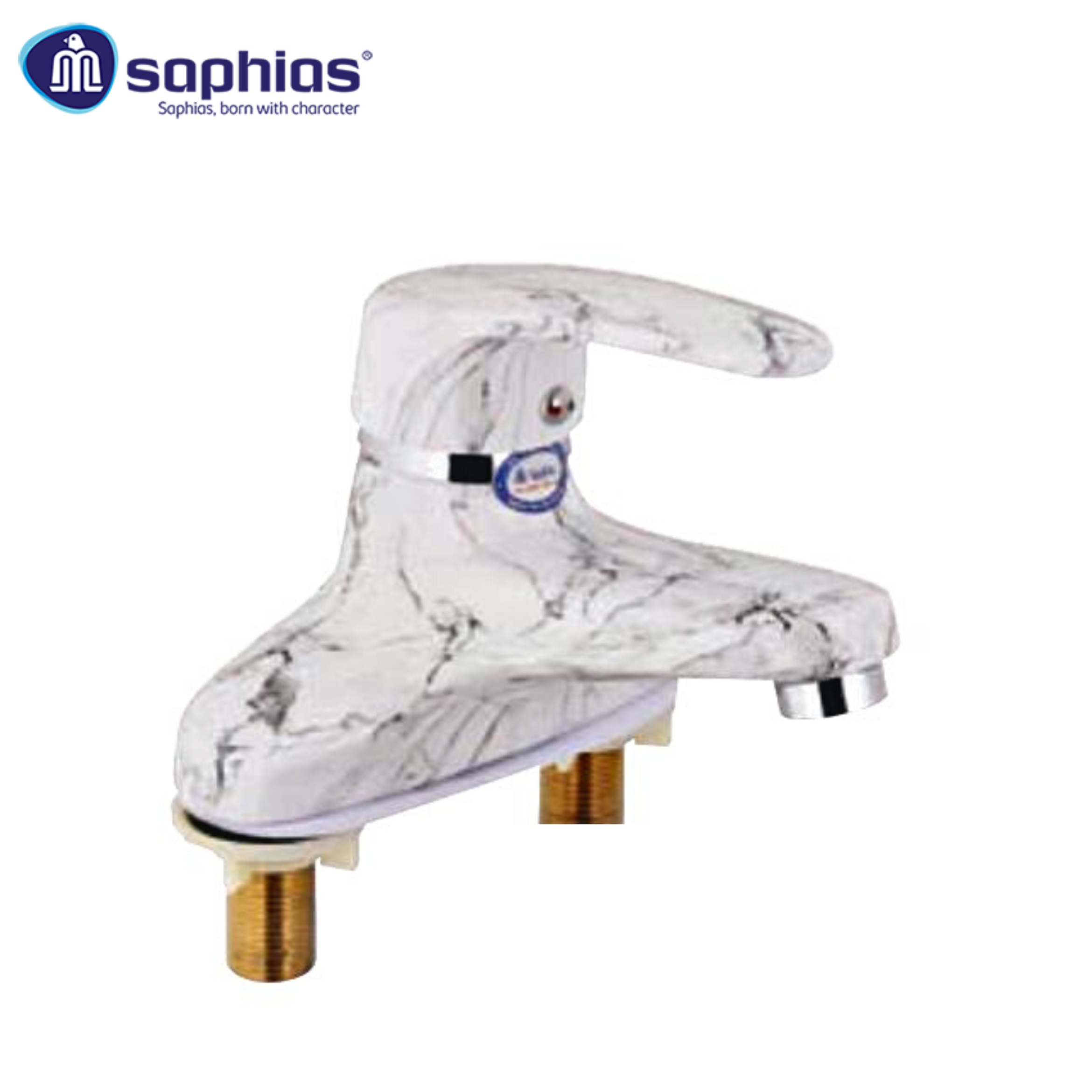 Vòi Lavabo 3 Lỗ Nóng Lạnh Vân Đá Nâu Saphias SP-362V3