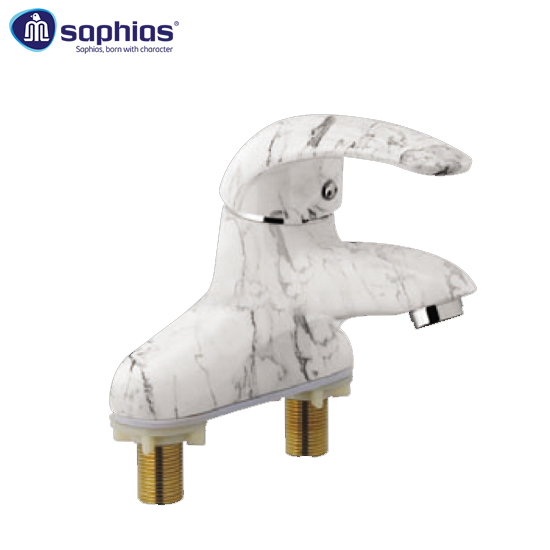 Vòi Lavabo 3 Lỗ Nóng Lạnh Vân Đá Nâu Saphias SP-307V3