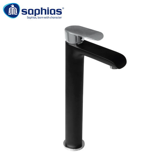 Vòi Lavabo 1 Lỗ Nóng Lạnh Sơn Đen Saphias SP-150CD