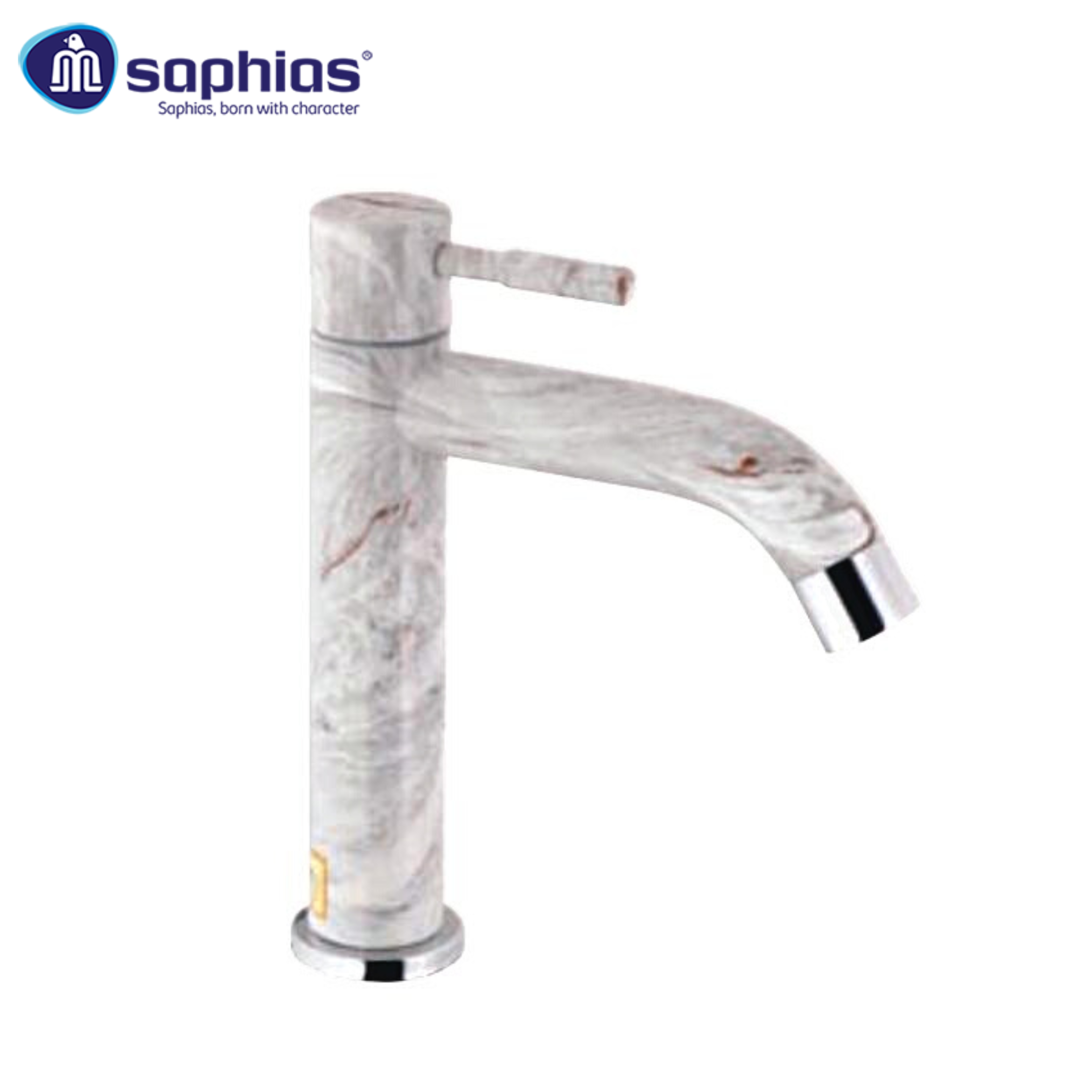 Vòi Lavabo 1 Lỗ Lạnh Vân Đá Ghi Đỏ Saphias SP-5102G01