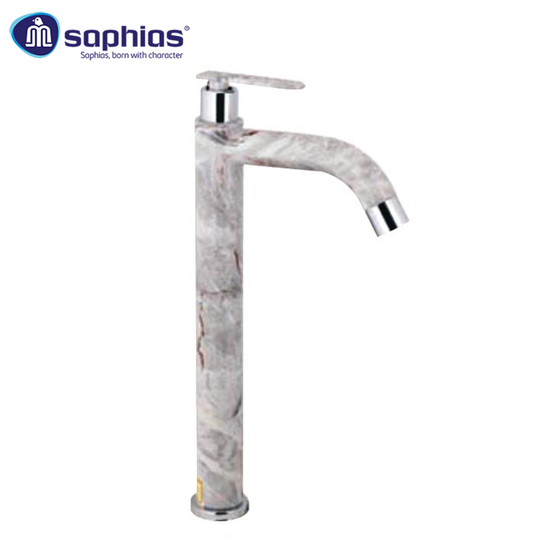 Vòi Lavabo 1 Lỗ Lạnh Vân Đá Ghi Đỏ Saphias SP-5103G01
