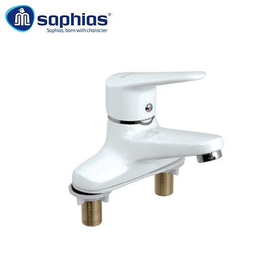 Vòi Lavabo 3 Lỗ Nóng Lạnh Sơn Trắng Saphias SP-337T
