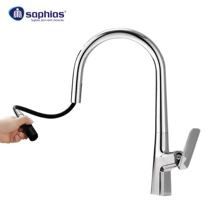 Vòi Rửa Bát Gắn Chậu Nóng Lạnh Cần Cứng Saphias SF-492