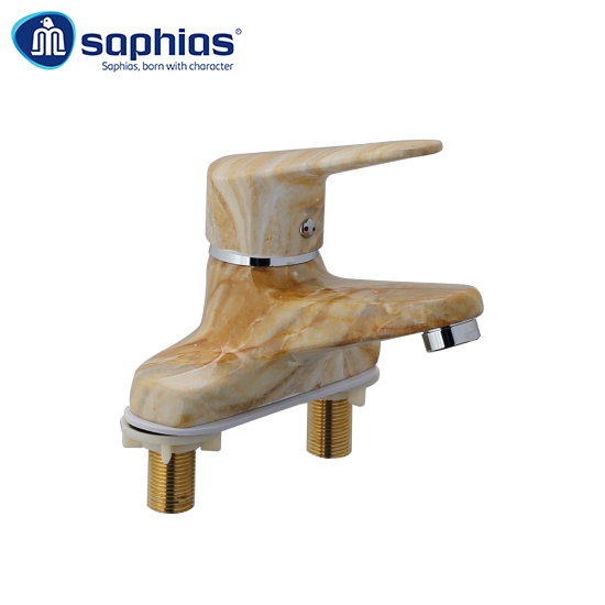 Vòi Lavabo 3 Lỗ Nóng Lạnh Vân Đá Nâu Saphias SP-337V1