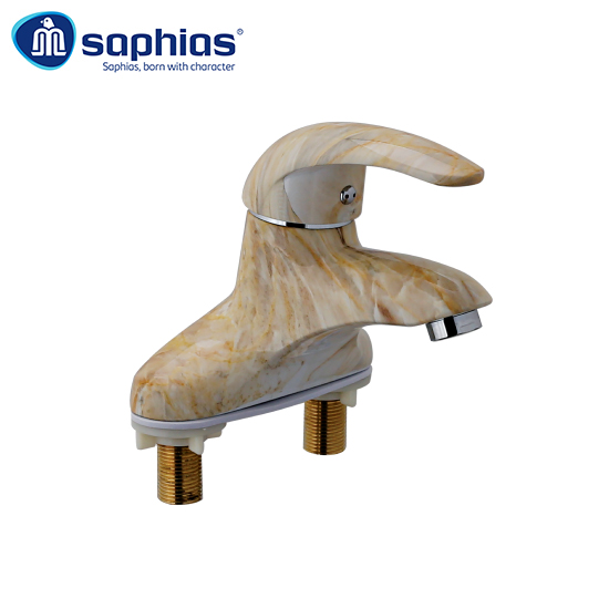 Vòi Lavabo 3 Lỗ Nóng Lạnh Vân Đá Nâu Saphias SP-307V1