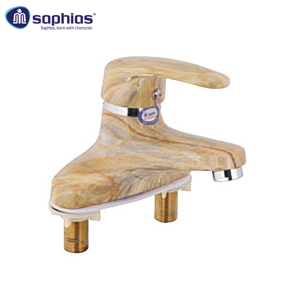 Vòi Lavabo 3 Lỗ Nóng Lạnh Vân Đá Nâu Saphias SP-362V1